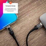 Fast LED-skjerm PD 100W USB-C til USB-C-kabel - 1,2 m - Svart