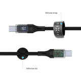 Fast LED-skjerm PD 100W USB-C til USB-C-kabel - 2m - Svart