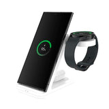 Fast trådløs 3-i-1 ladestasjon for Samsung - Hvit