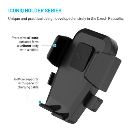 Fixed Iconiq XXL (Maks. Mobil Bredde: 5.3 - 8.3 cm) Mobilholder til Bil - Instrumentbræt & Forrude - Sort