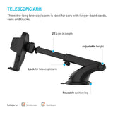 Fixed Iconiq XXL (Maks. Mobil Bredde: 5.3 - 8.3 cm) Mobilholder til Bil - Instrumentbræt & Forrude - Sort