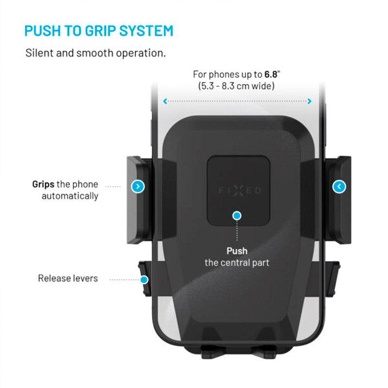 Fixed Mobilholder til Bil - Ventilation - Max Mobil: 53 - 83 mm - Sort