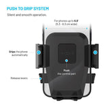 Fixed Mobilholder til Bil - Ventilation - Max Mobil: 53 - 83 mm - Sort