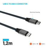 Fixed - Magnetic USB-C til USB-C Kabel - 240W - 1.2m - Sort