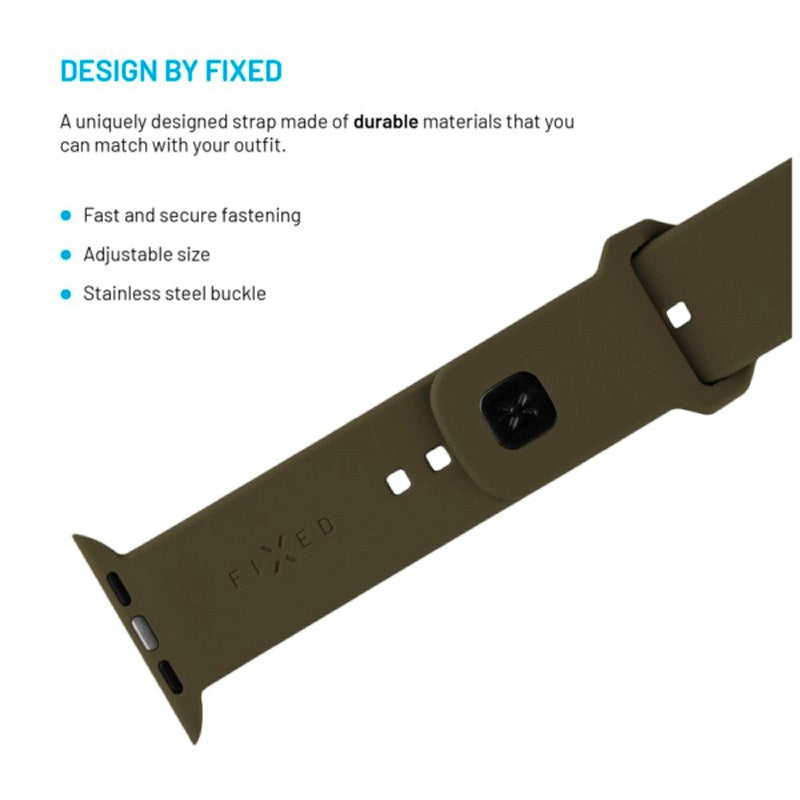 Fixed - Apple Watch (42 / 44 / SE / 45 / 46 / 49mm) Sporty Silikone Rem Sæt - Grøn