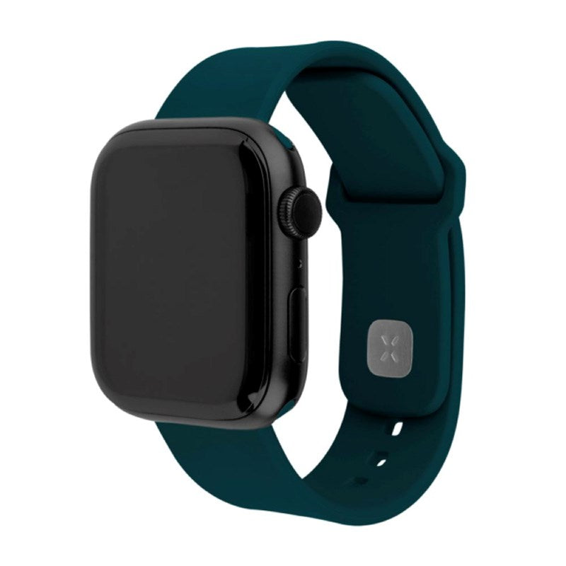 Fixed - Apple Watch (38 / 40 / SE / 41 / 42mm) Sporty Silikone Rem Sæt - Mørkegrøn