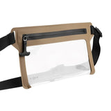 Fixed Vandtæt Bæltetaske m. Lynlås - Maks. Mobilmål: 200 x 138mm - Beige / Gennemsigtig