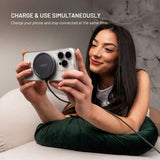 Fixed Trådløs Oplader m. 15W - MagSafe / Qi2 Kompatibel - Grå