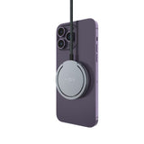 Fixed Trådløs Oplader m. 15W - MagSafe / Qi2 Kompatibel - Grå