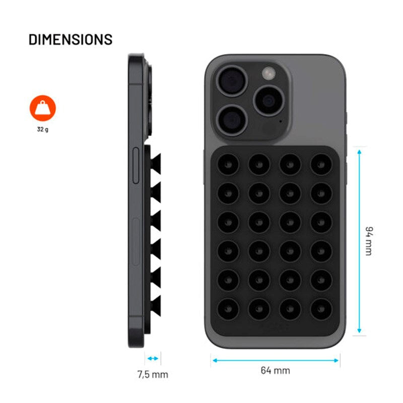Fixed MagMate - Silikone Sugekop Mobilholder - MagSafe Kompatibel - Sort