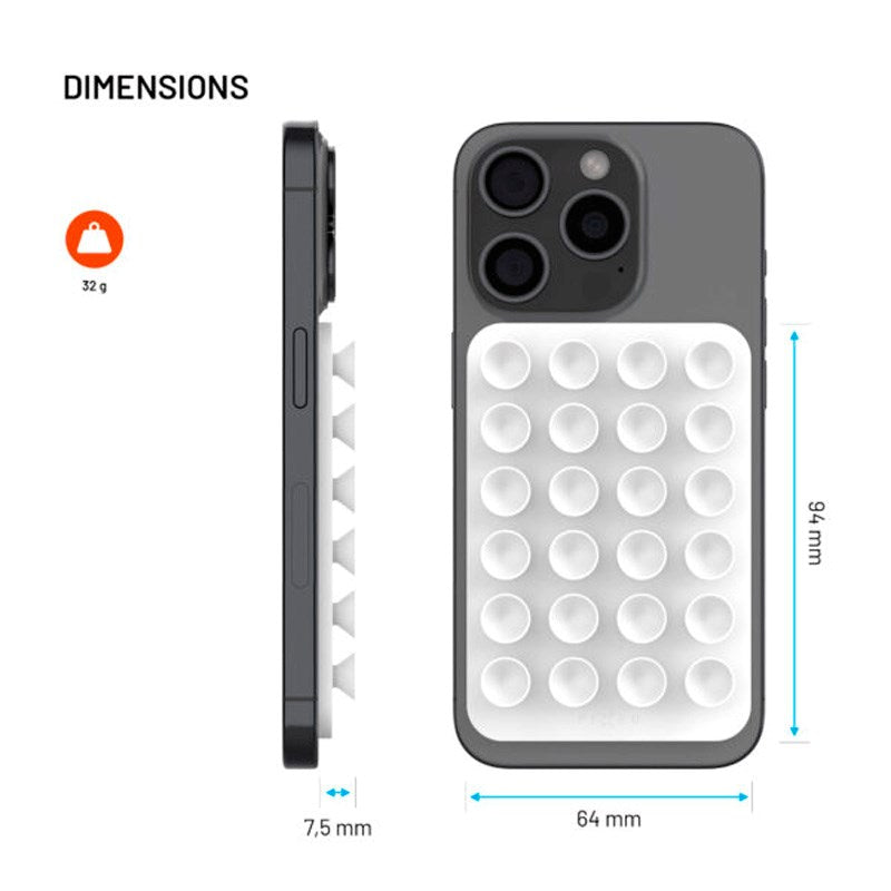 Fixed MagMate - Silikone Sugekop Mobilholder - MagSafe Kompatibel - Hvid