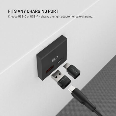 Fixed 240W Data Blocker med 1 x USB-A 1 x USB-C - Sort