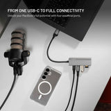 Fixed 4-in-1 USB-C Multiport Hub - 2 x USB-A - 2 x USB-C - Sølv
