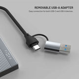 Fixed 4-in-1 USB-C Multiport Hub - 2 x USB-A - 2 x USB-C - Sølv
