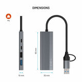 Fixed 4-in-1 USB-C Multiport Hub - 2 x USB-A - 2 x USB-C - Sølv