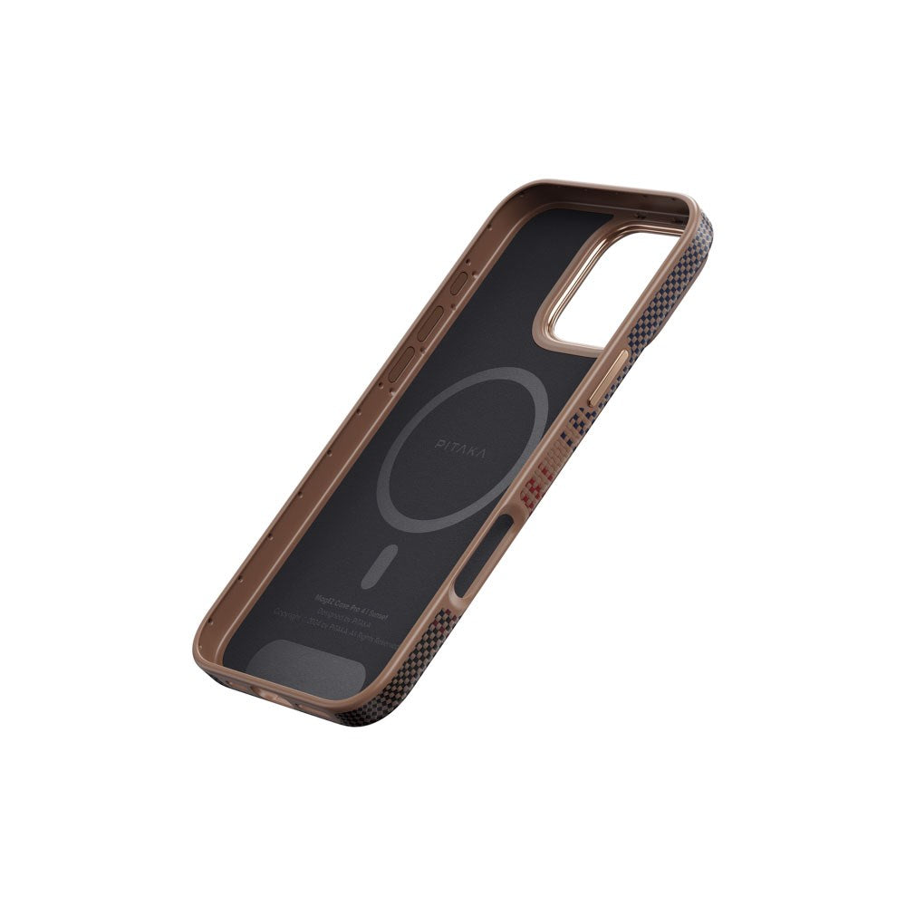 PITAKA iPhone 16 Pro Max Military Grade Protective Bagside Cover - MagSafe Kompatibel - Sunset