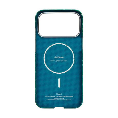 iPhone 17 Pro PITAKA Edge Monogram Case - MagSafe Kompatibel - Guld / RødGrøn
