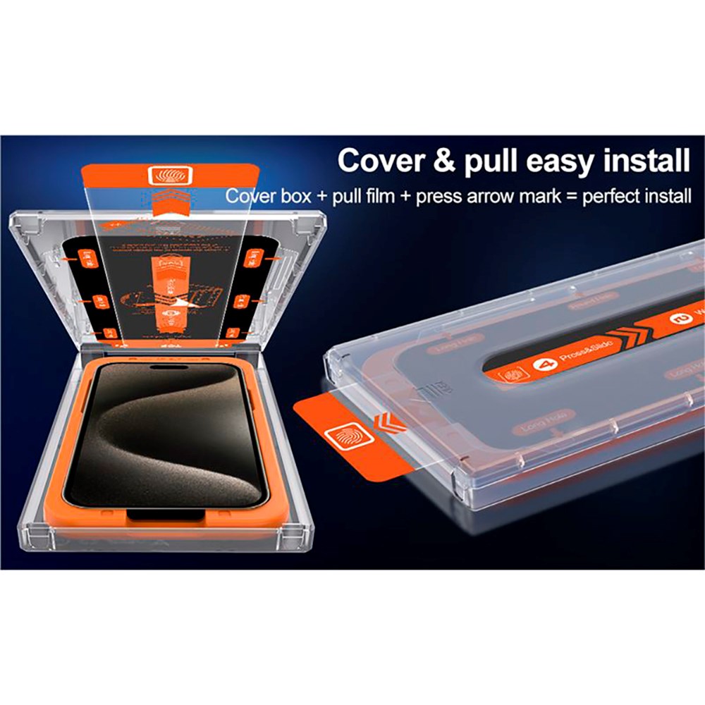 iPhone 15 Pro Mobile Origin skjermbeskytter m. Personvernfunksjon - Veskevennlig - 2 Pack - Black Edge