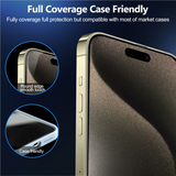 iPhone 15 Pro Max Mobile Origin skjermbeskytter m. Personvernfunksjon - Case Friendly - 2 stk - Black Edge