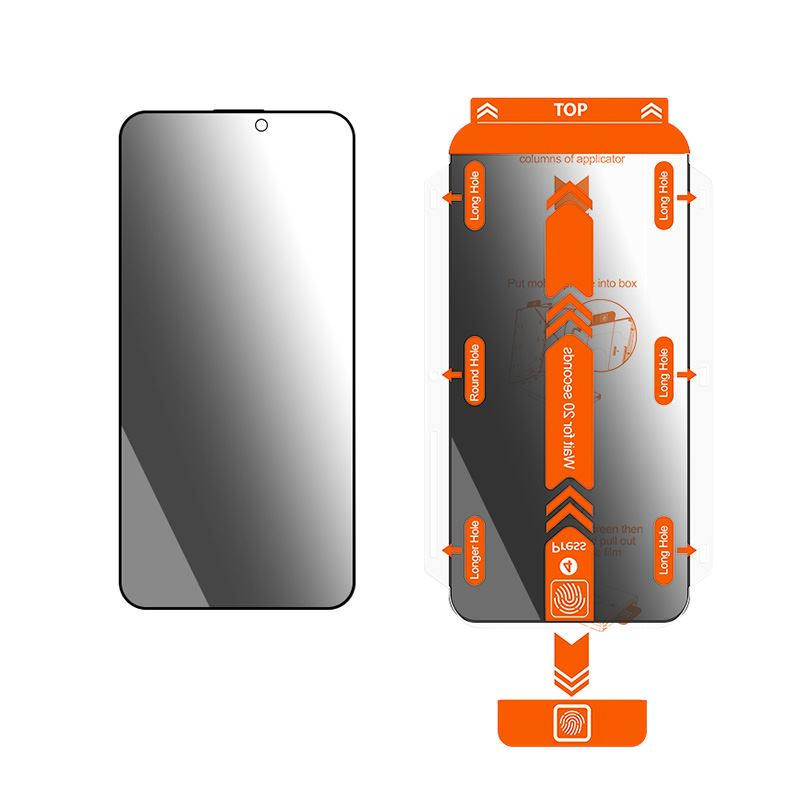 iPhone 15 Pro Max Mobile Origin skjermbeskytter m. Personvernfunksjon - Case Friendly - 2 stk - Black Edge