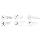 Magnetisk trådløs lader - Mobile Origin TravelCharge Pro - MagSafe-kompatibel - Sølv