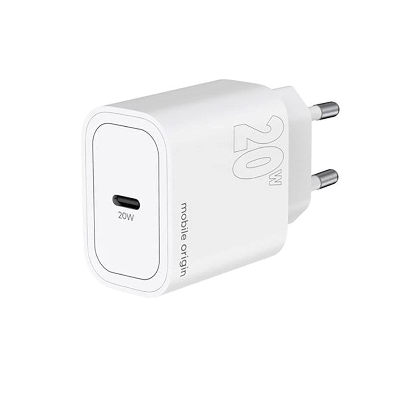 Mobile Origin PD 20W USB-C Vægoplader - Hvid