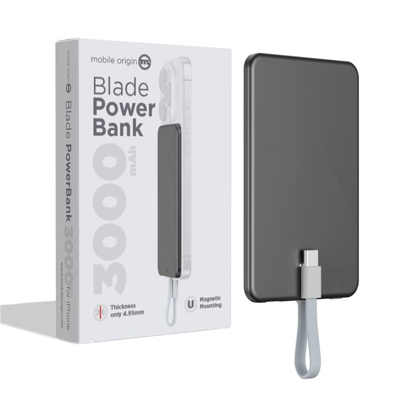 Mobile Origin Blade 3000mAh PowerBank - Grå 