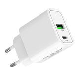 Mobile Origin - MO12 20W Vægoplader m. 1x USB-A & 1x USB-C - Hvid