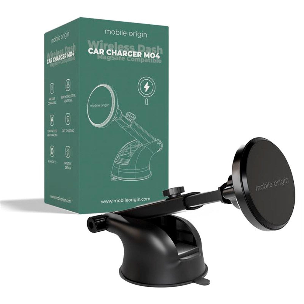 Trådløs mobillader for bil - Mobile Origin MO4 - 15W - MagSafe-kompatibel - Svart