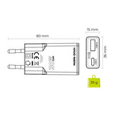 Mobile Origin - MO16 30W Slim Vægoplader m. 1x USB-C & 1x USB-A - Hvid