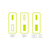 Mobile Origin - MO16 30W Slim Vægoplader m. 1x USB-C & 1x USB-A - Hvid