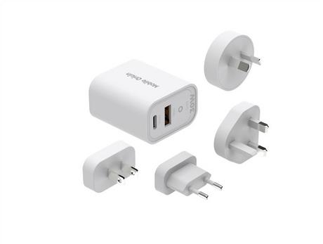 Mobile Origin GaN 30W reiseadapter - EU, USA, Storbritannia, AUS - Hvit