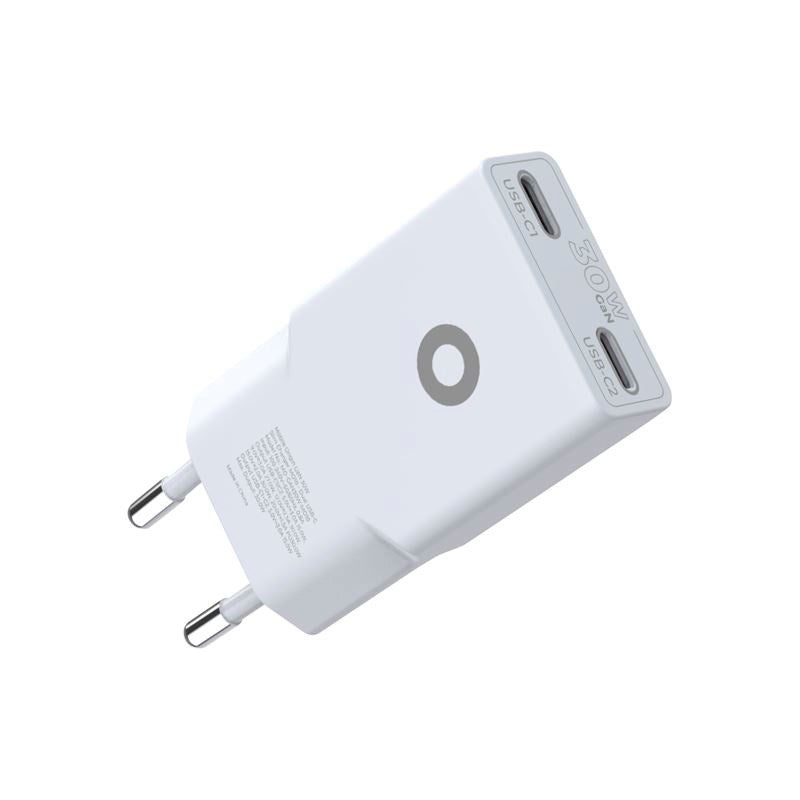 Mobile Origin - MO18 30W Slim Vægoplader m. 2x USB-C - Hvid