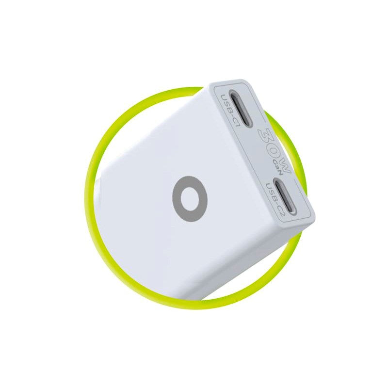 Mobile Origin - MO18 30W Slim Vægoplader m. 2x USB-C - Hvid