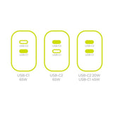 Mobile Origin GaN Vægoplader - 65W - 2 x USB-C - Hvid