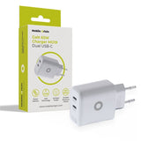 Mobile Origin GaN Vægoplader - 65W - 2 x USB-C - Hvid