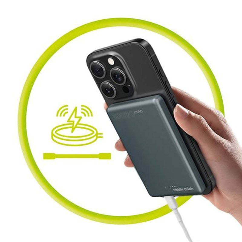 Mobile Origin Powerbank m. 10.000mAh / 20W / USB-C - MagSafe Kompatibel - Grå