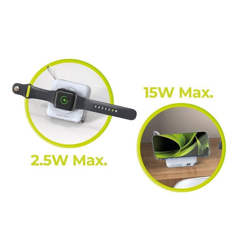 Mobile Origin PowerBank Rejseoplader - MagSafe Kompatibel - 10.000 mAh - Hvid