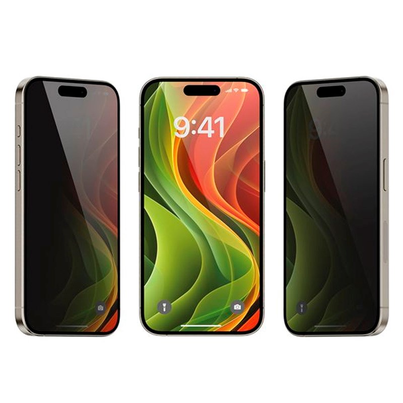 Mobile Origin iPhone 17 Pro Screen Guard Skærmbeskyttelse inkl. Monteringssæt - Privacy Funktion - 2 stk. - Gennemsigtig