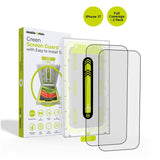 Mobile Origin iPhone 17 Screen Guard Skærmbeskyttelse inkl. Monteringssæt - 2 stk. - Gennemsigtig / Svart kant