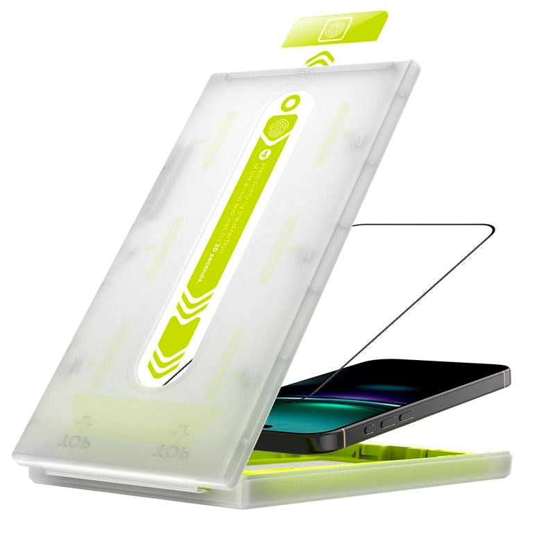 Mobile Origin iPhone 17 Pro Screen Guard Skærmbeskyttelse inkl. Monteringssæt - 2 stk. - Gennemsigtig / Sort Kant