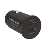 Mobile Origin - Biloplader m. 2 x USB-C - 30W - Sort
