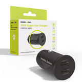 Mobile Origin - Biloplader m. 2 x USB-C - 30W - Sort