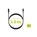 Mobile Origin USB-C til USB-C Kabel m. Indbygget Display - 100W - 1,5 m - Sort