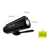 Mobile Origin Kompakt PowerBank - Lommelygte & USB-C Kabel -  5000 mAh - Sort