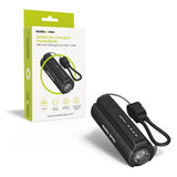 Mobile Origin Kompakt PowerBank - Lommelygte & USB-C Kabel -  5000 mAh - Sort
