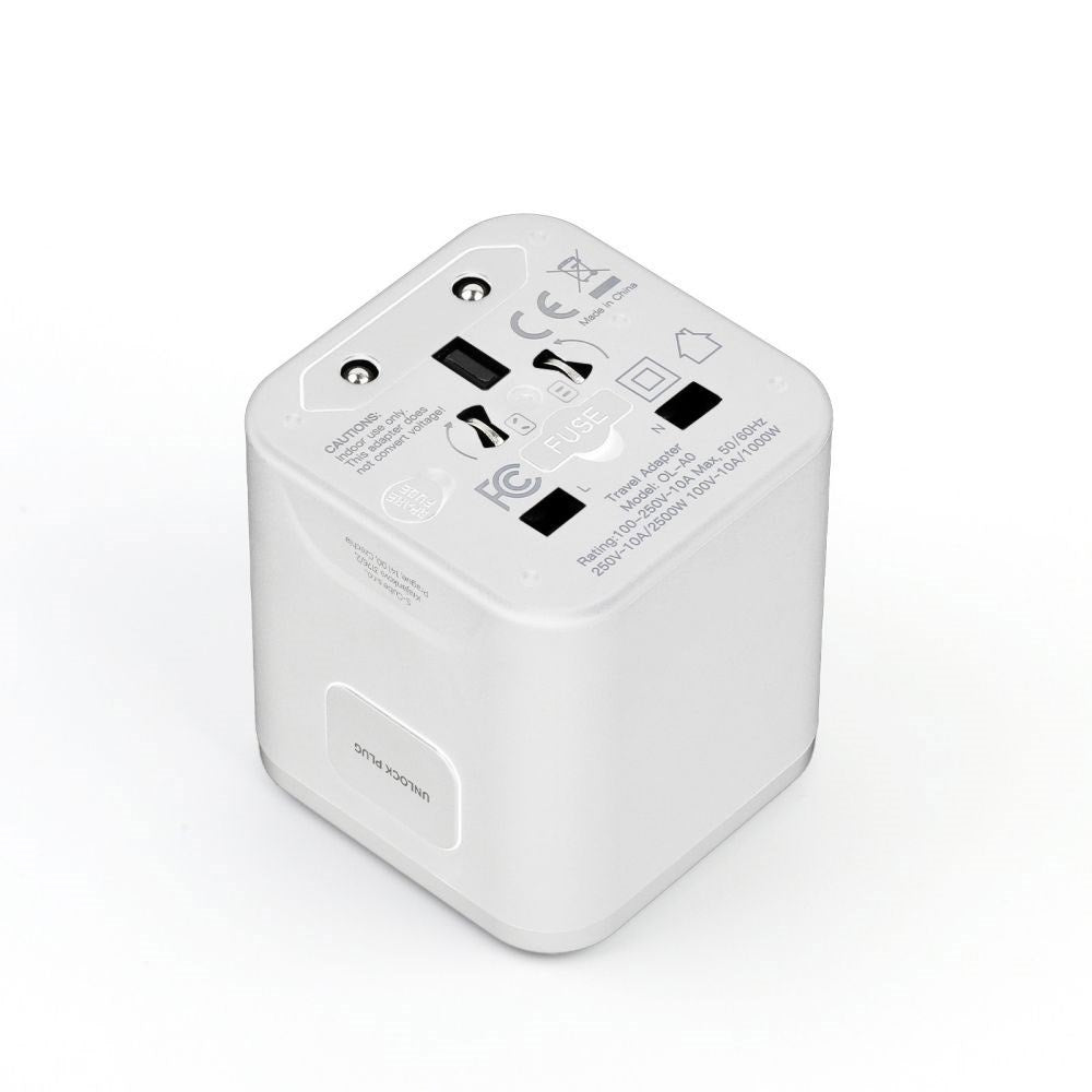 Mobile Origin 30W Universal Vægoplader m. Rejseadapter EU/UK/US/AUS - Hvid