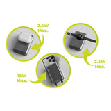 Mobile Origin 20.000mAh Powerbank - 30W - USB-C - Trådløs Opladning - MagSafe Kompatibel - Grå