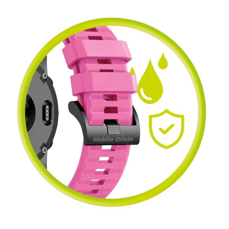 Mobile Origin Universal Garmin Silikonerem (22mm QuickFit) - Lyserød