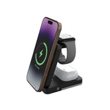 Mobile Origin 3-in-1 Trådløs Oplader til iPhone / AirPods / Apple Watch - Foldbart Design - MagSafe Kompatibel - Sort